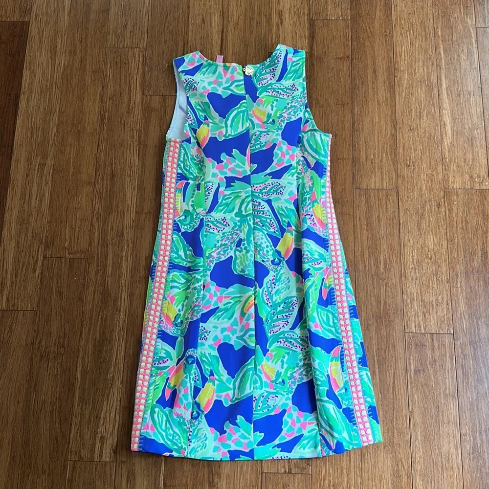 LILLY PULITZER MILA SHIFT DRESS WAKE UP CALL BECKON BLUE SIZE SMALL - Picture 7 of 8